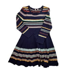 MOTH ANTHROPOLOGY Luca Striped Sweater Dress Multicolor Long Sleeve Knit Size L